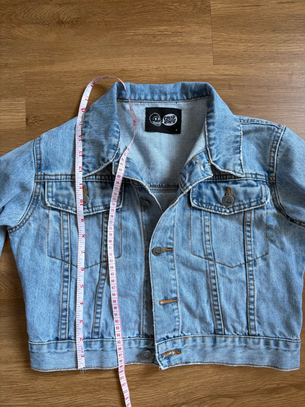 Cheap Monday Cropped Light Wash Denim Jacket Size Small - Picture 11 of 12